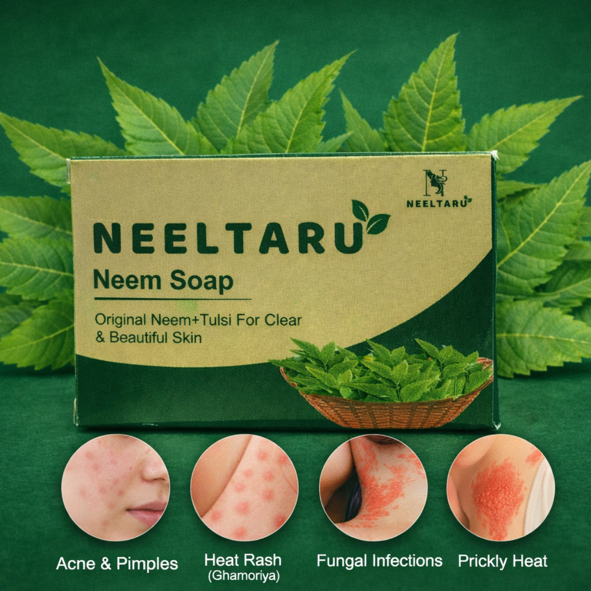 Neeltaru Neem Soap Combo Pack (Buy 4 Get 1 Free) – Ayurvedic Neem Soap for Clear, Clean & Healthy-Looking Skin - Image 5